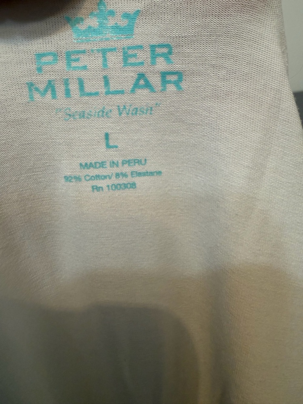 PETER MILLAR Size L  SOLID SEASIDE WASH POLO- WHITE - Picture 13 of 13